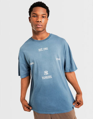 MJA-M8 (Majestic sunbleached multi logo oversize yankees vintage indigo) 122293478 MAJESTIC