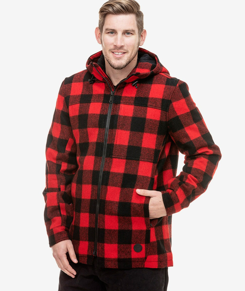 SNA-G (Swanndri check hudson hoodie red/black) 823915714 SWANNDRI