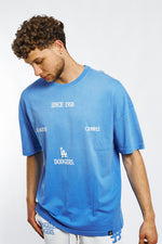 MJA-H8 (Majestic sunbleached multi logo oversize tee dodgers super sonic) 122293478 MAJESTIC