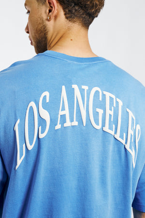 MJA-H8 (Majestic sunbleached multi logo oversize tee dodgers super sonic) 122293478 MAJESTIC