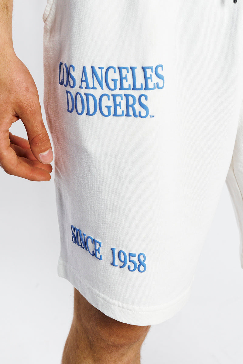 MJA-I8 (Majestic multi logo shorts dodgers vintage white) 122294782 MAJESTIC