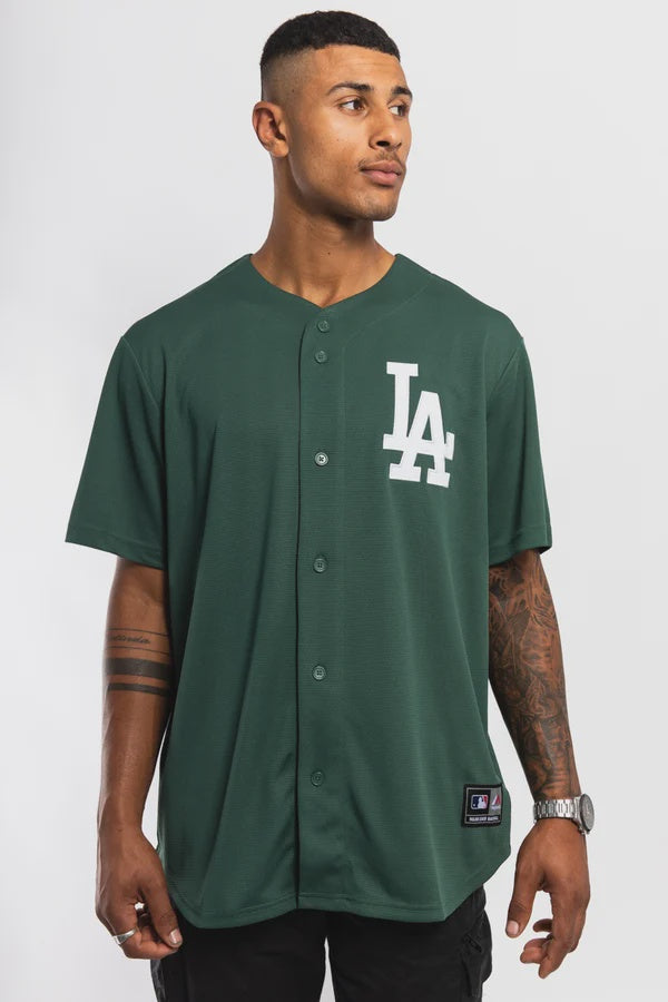 MJA-V9 (Majestic mlb vintage replica jersey dodgers dark cedar) 32295652 MAJESTIC