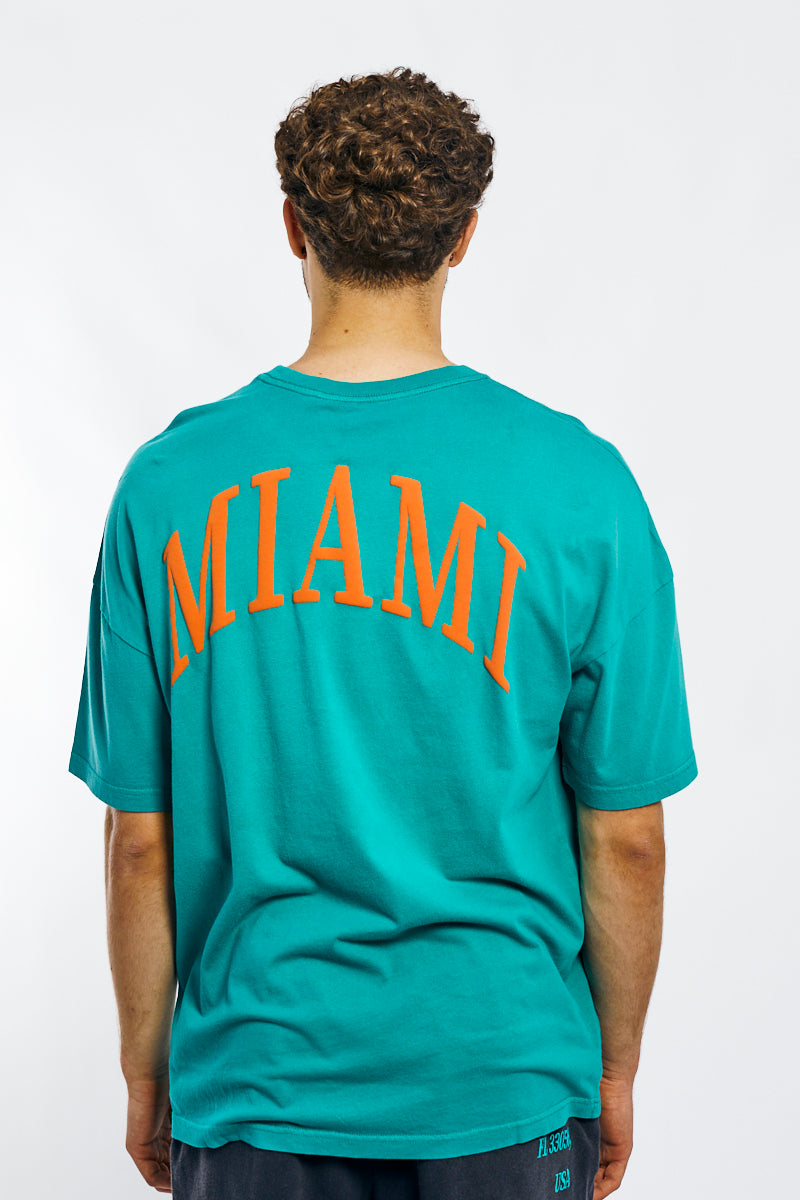 MJA-J8 (Majestic sunbleached multi logo oversize dolphins faded teal) 122293478 MAJESTIC