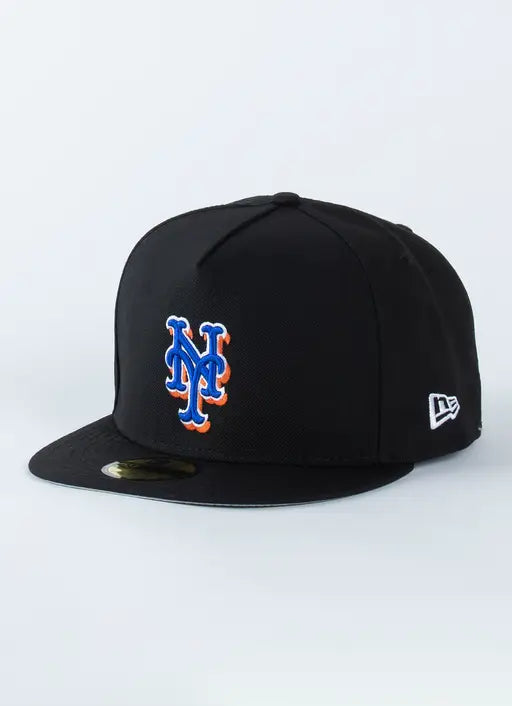 NEC-P43 (New era 5950 retro crown A frame otc new york mets black/lry fitted hat) 102294000 NEW ERA