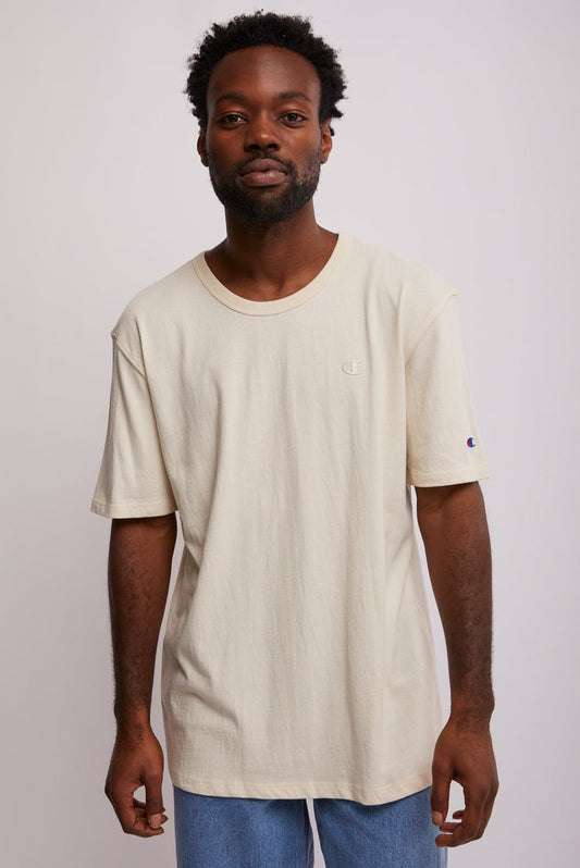 CA-H10 (Reverse weave raw short sleeve tee natural) 52293043 CHAMPION