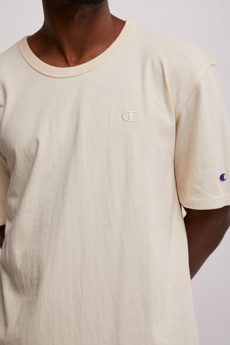 CA-H10 (Reverse weave raw short sleeve tee natural) 52293043 CHAMPION