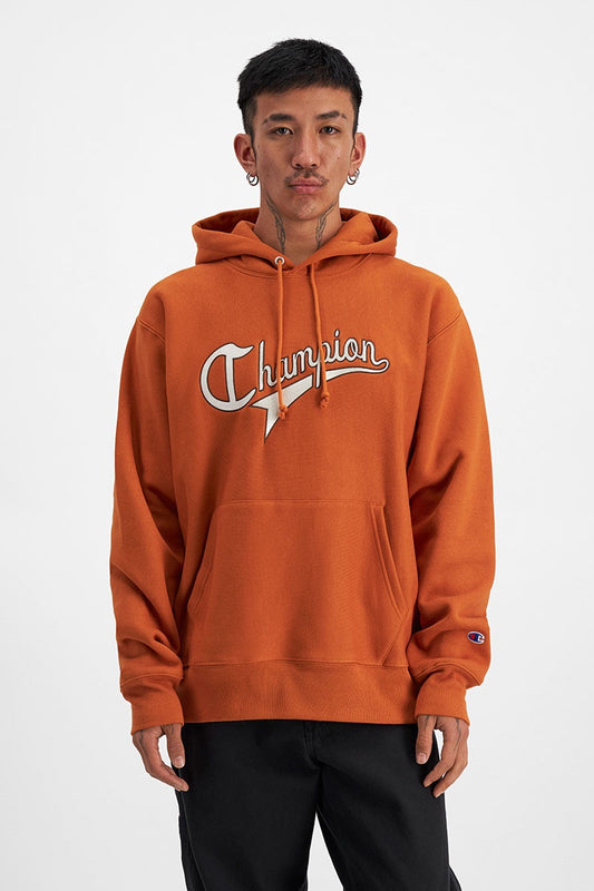 CA-X10 (Reverse weave Cursive Logo Hoodie Cinnamon Haze) 12396087 CHAMPION