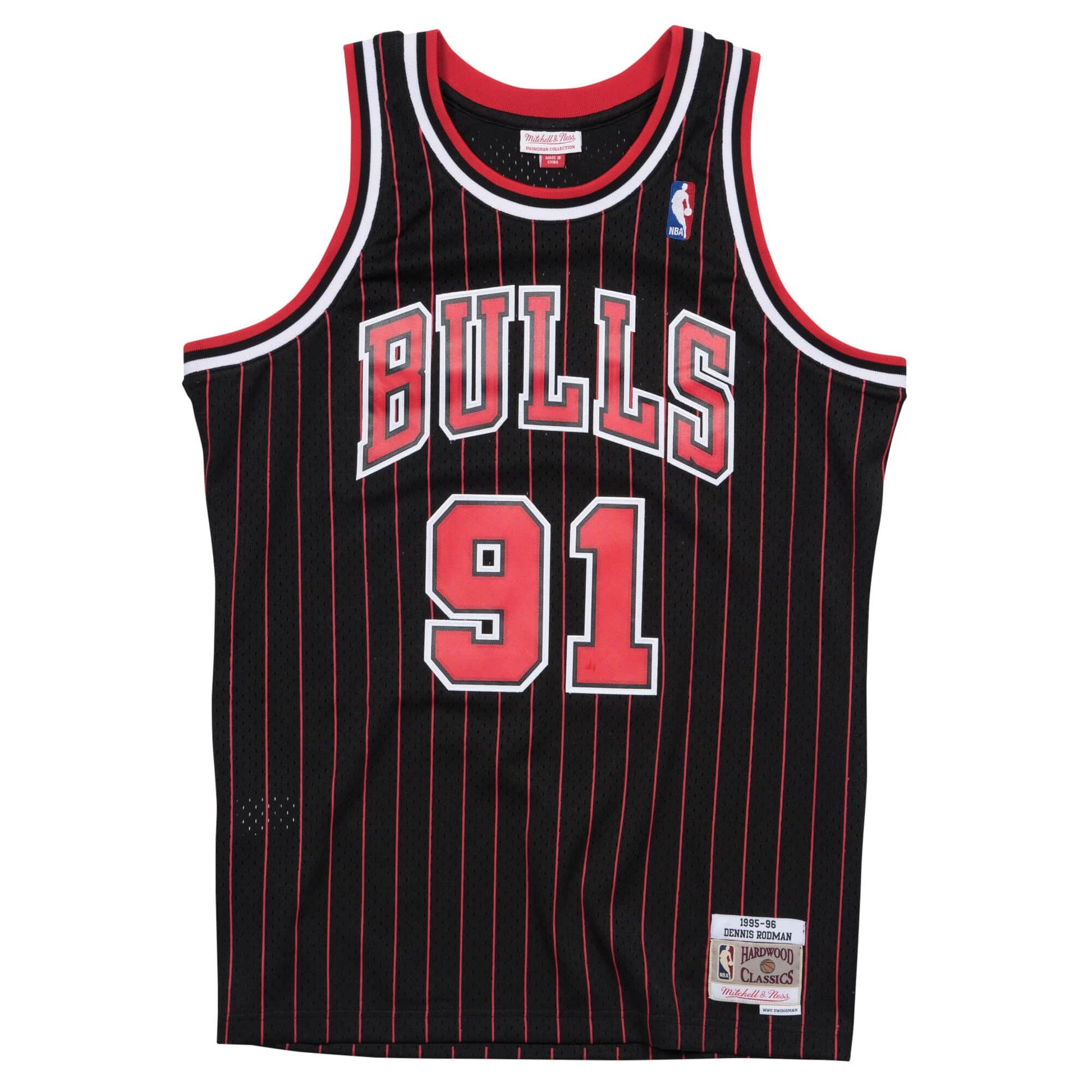 MNA-N15 (Swingman jersey bulls #91 DENNIS RODMAN 95-96 alt black) 102198260 MITCHELL AND NESS