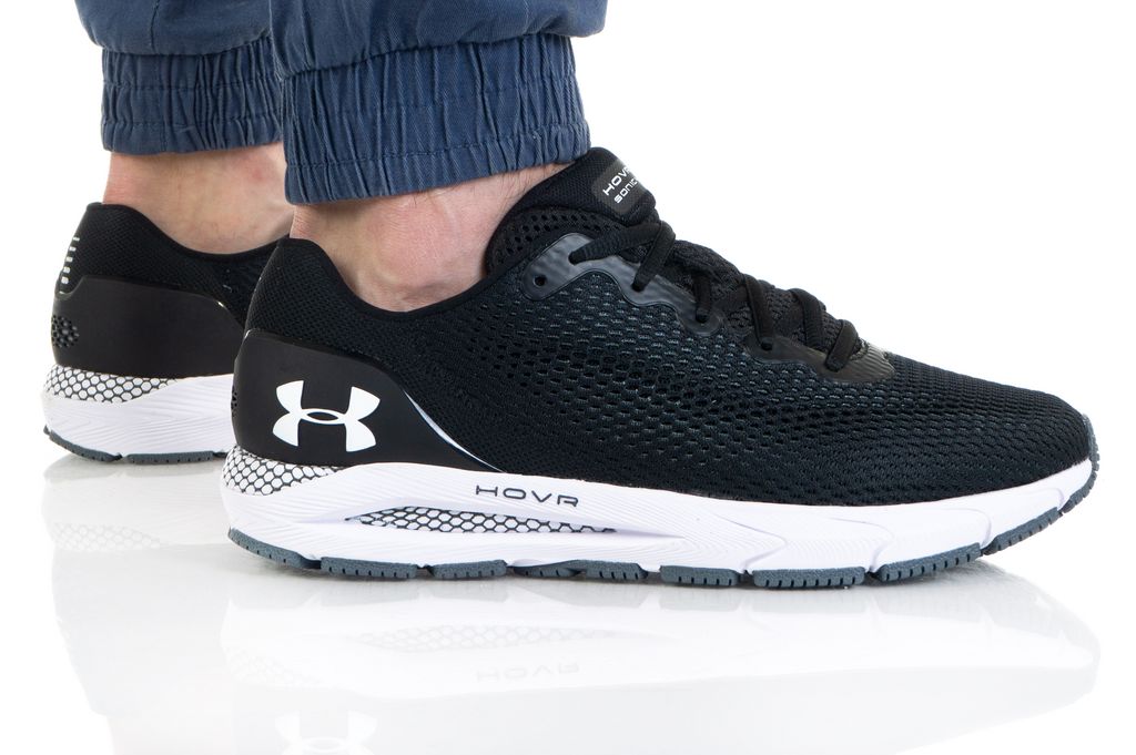 UA-I6 (Mens hovr sonic 4 black/white) 92198695 UNDER ARMOUR