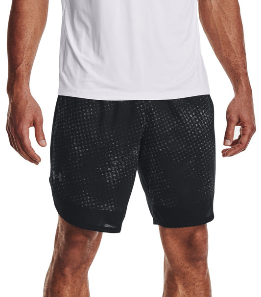 UAA-N8 (Under armour mens train stretch printed shorts black/pitch gray) 112292608 UNDER ARMOUR