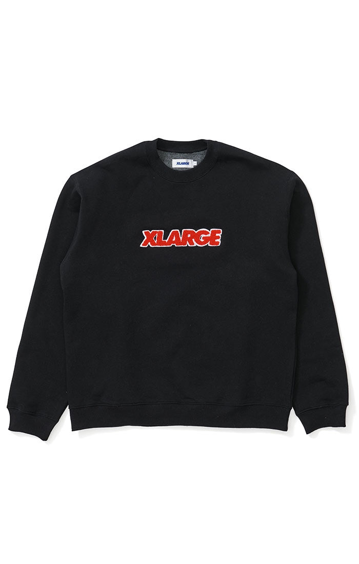 XLA-F (X-Large Chenille text logo crew black) 92295434 X-LARGE