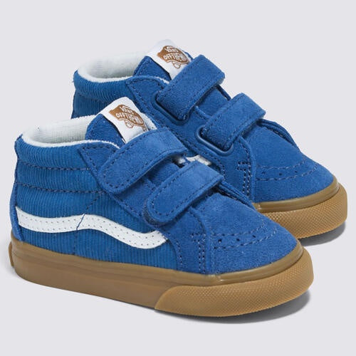 V-Q15 (Vans toddler sk8-mid reissue velcro croduroy pop blue) 32494436