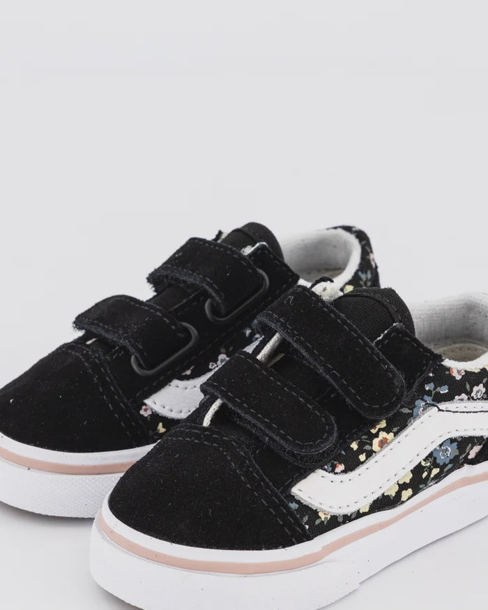 V-J15 (Vans toddler old skool velcro floral black/multi) 12493992