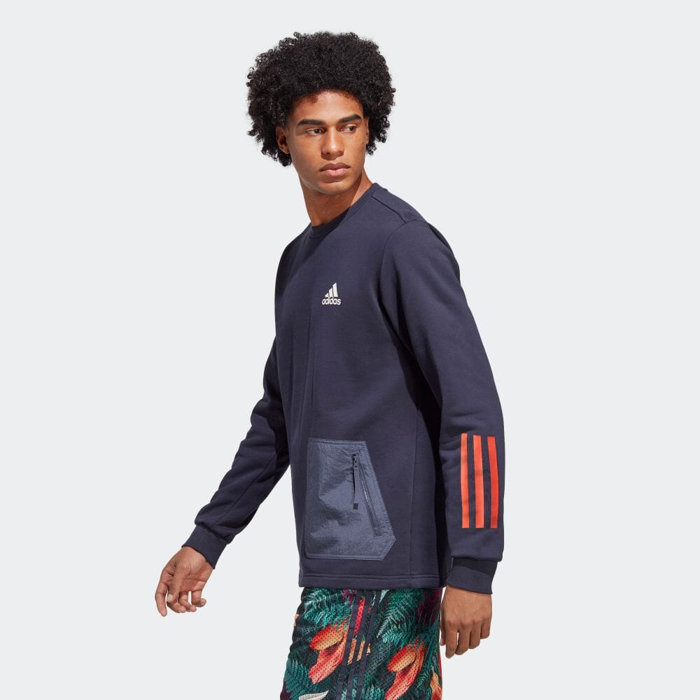 AA-N19 (Adidas french rugby lifestyle sweat crewneck legend ink/shadow navy) 32296290 ADIDAS